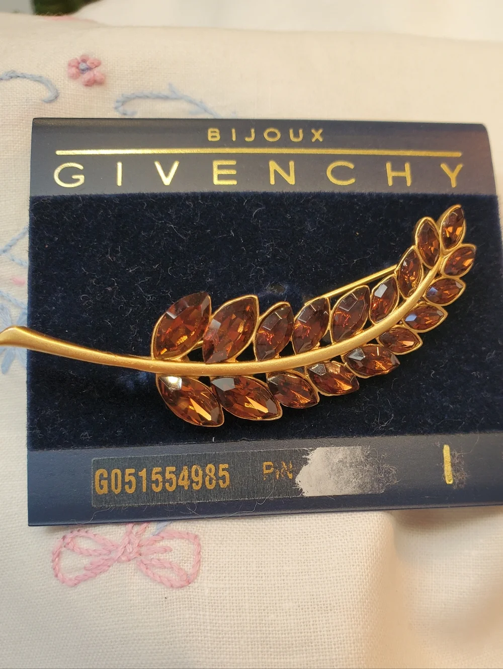 Givenchy Deadstock New On Tag Goldtone Rhinestone Brooch